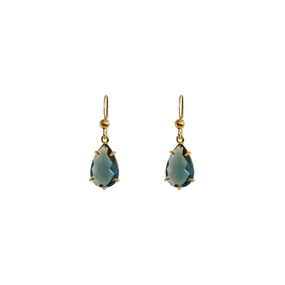 "Montana Blue" Glass Prong Teardrop Earrings