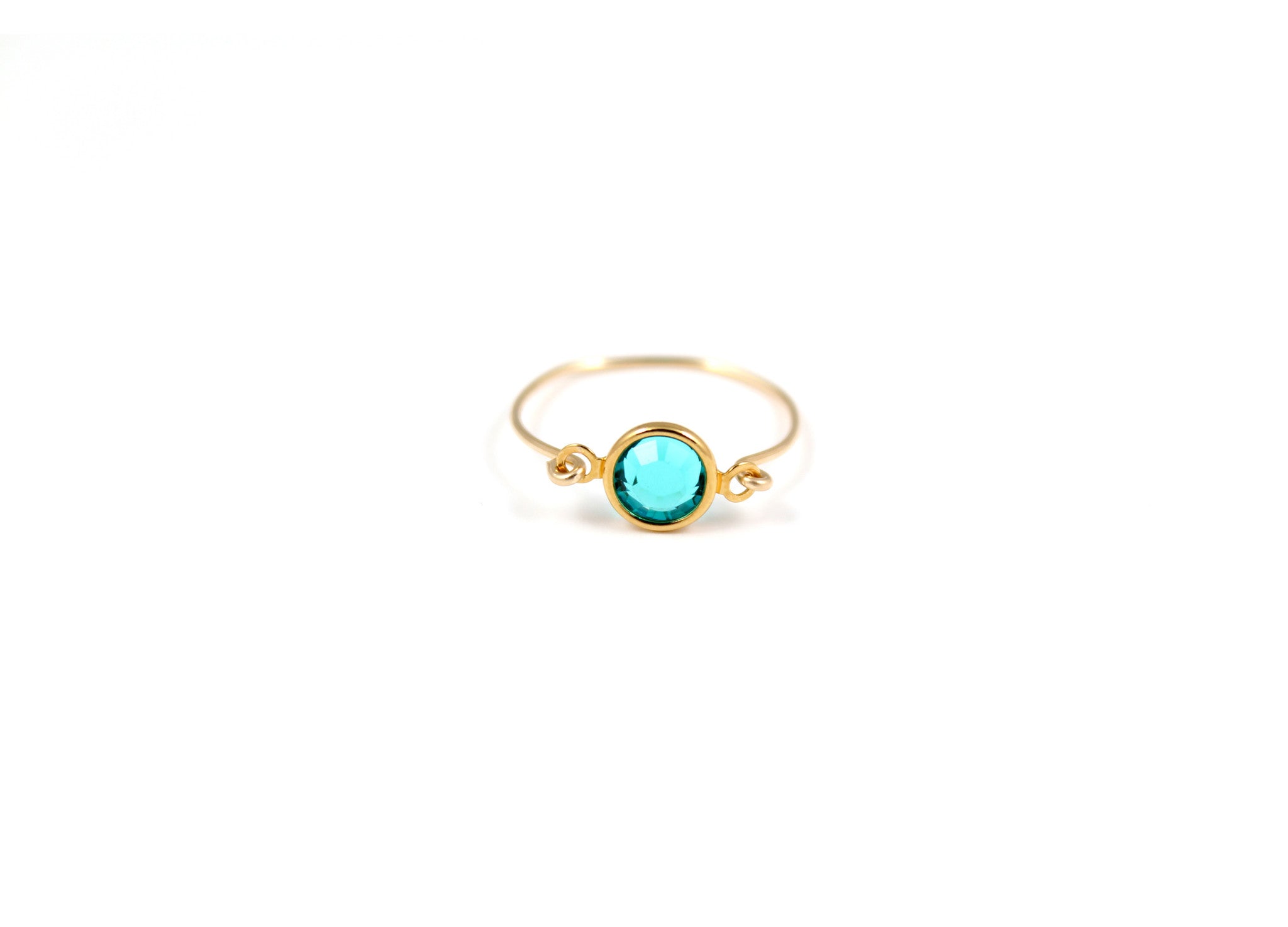 December Birth Crystal Ring