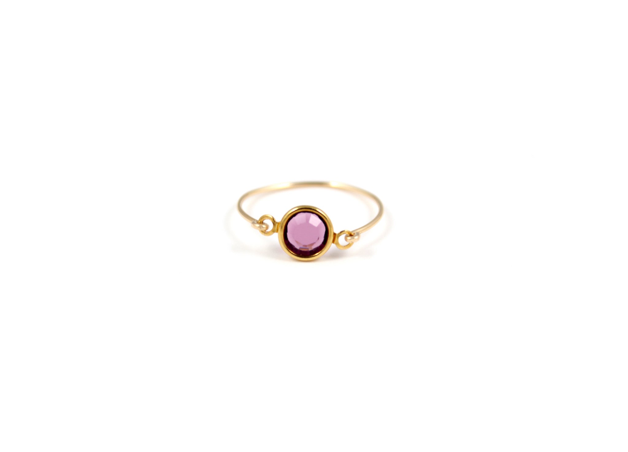 February Birth Crystal Ring