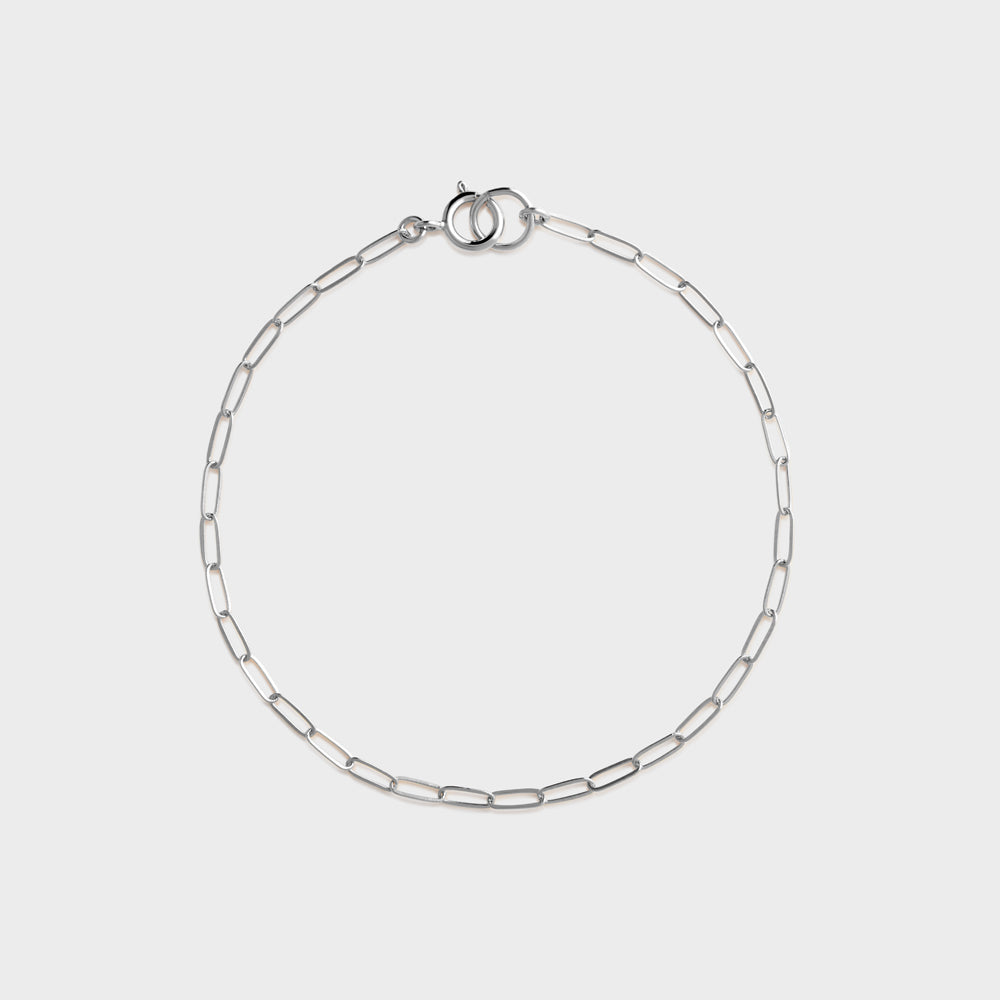 Sterling Silver Rectangular Chain Bracelet