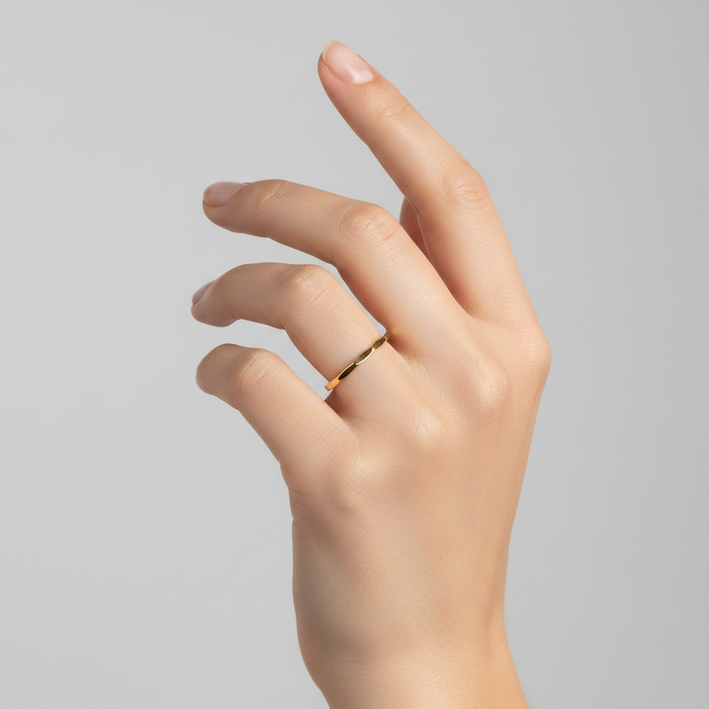 14k Gold Filled Hammered Band Ring