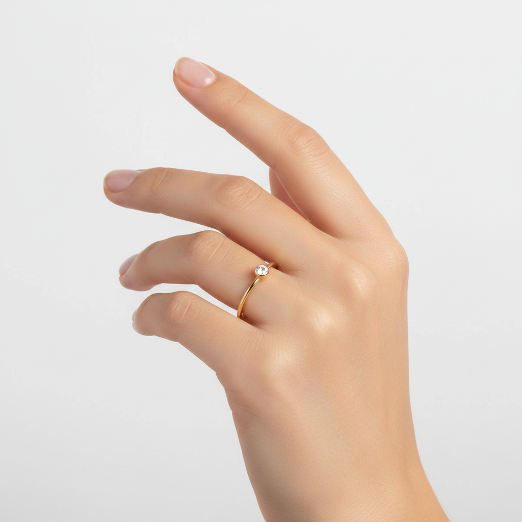 4mm Clear CZ Solitaire 14k Gold Filled Ring