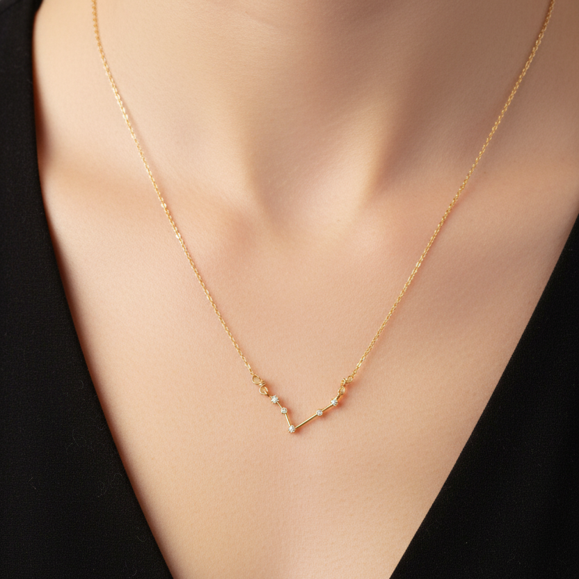 Aries Constellation CZ Outline Necklace