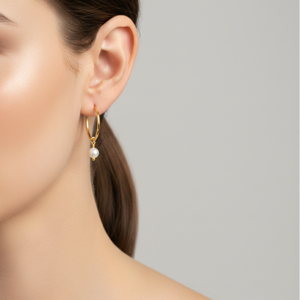 Small Baroque Fresh Water Pearl Hoops