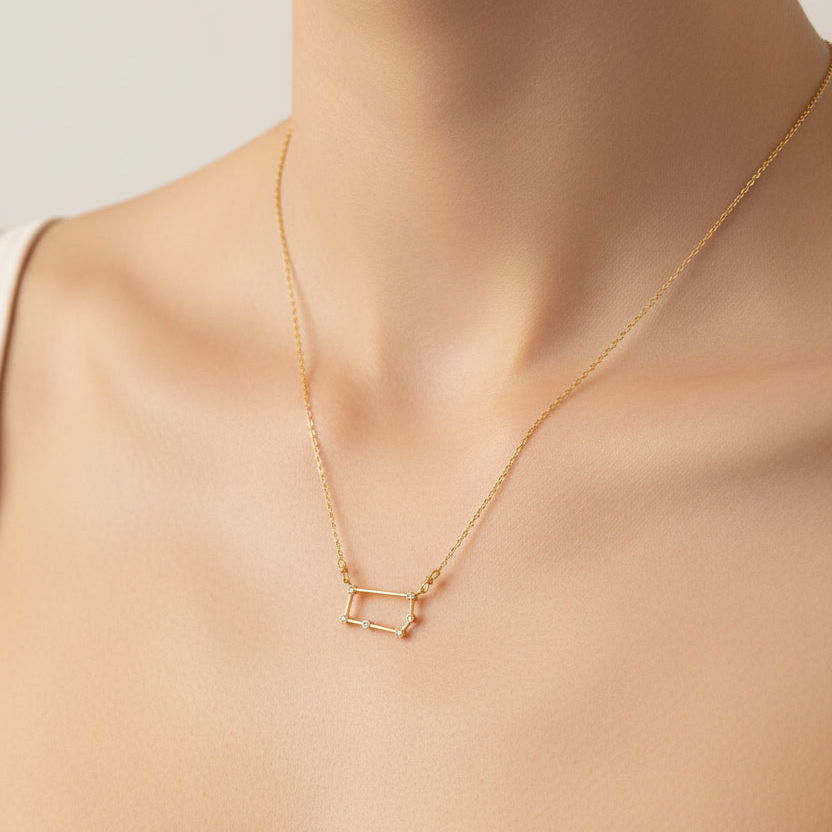 Gemini Constellation CZ Outline Necklace