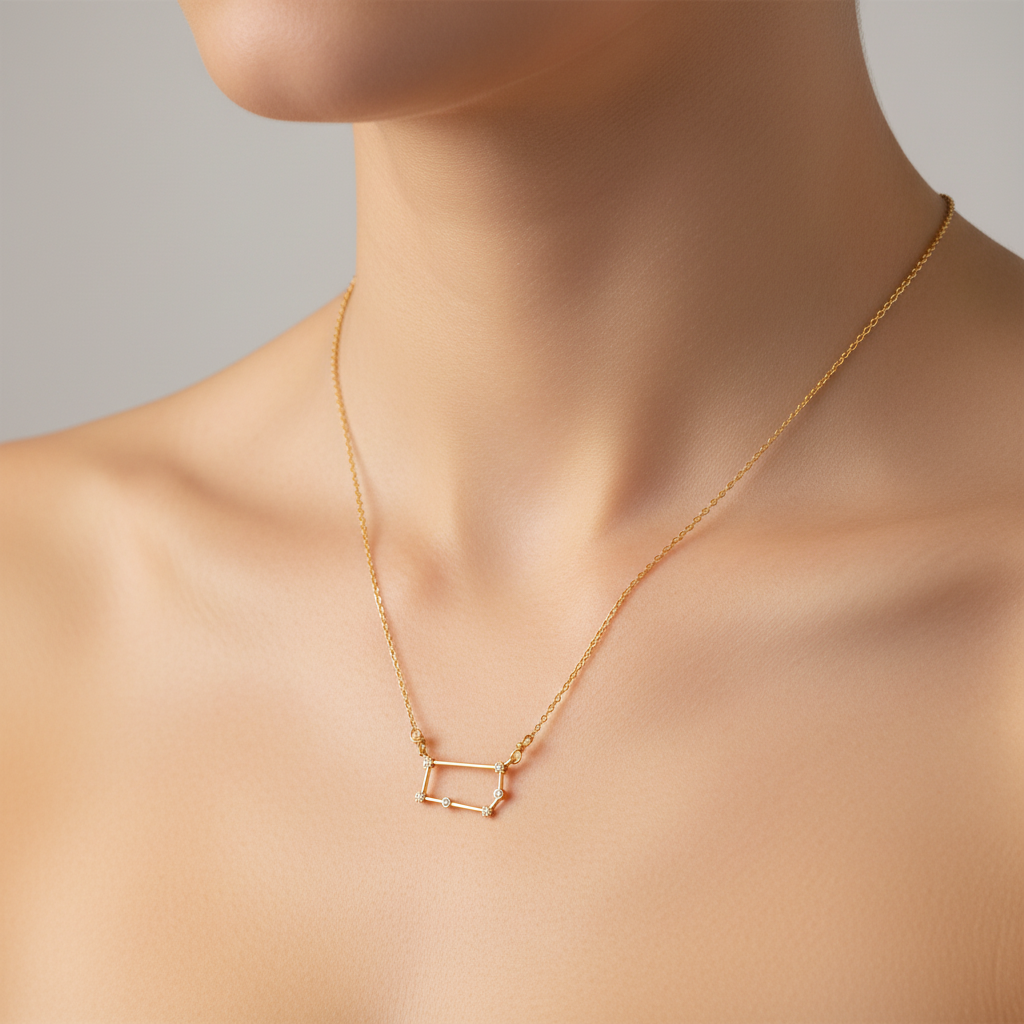 Gemini Constellation CZ Outline Necklace