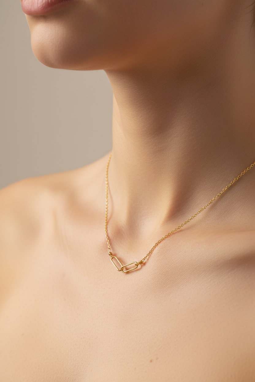 "Human Connection" Interlock Diamond Cut Necklace