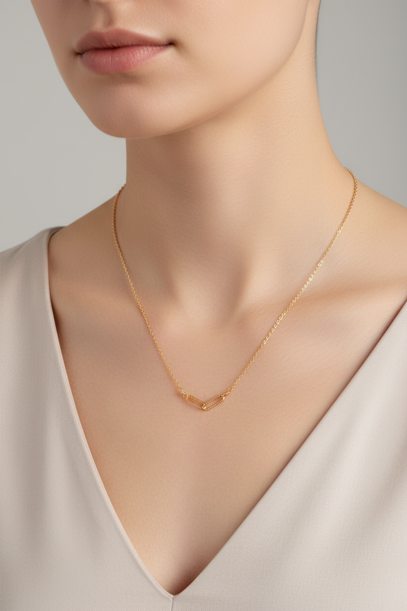 "Human Connection" Interlock Diamond Cut Necklace