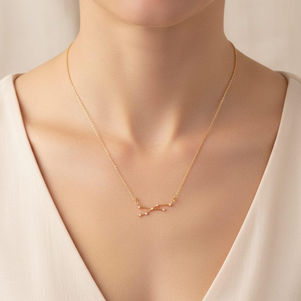 Taurus Constellation CZ Outline Necklace