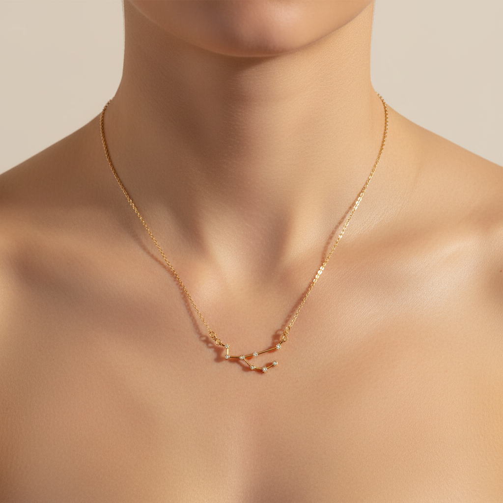 Virgo Constellation CZ Outline Necklace
