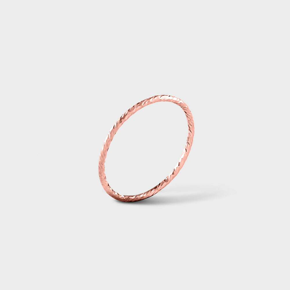 14K Rose Gold Filled Diamond Cut Band Ring