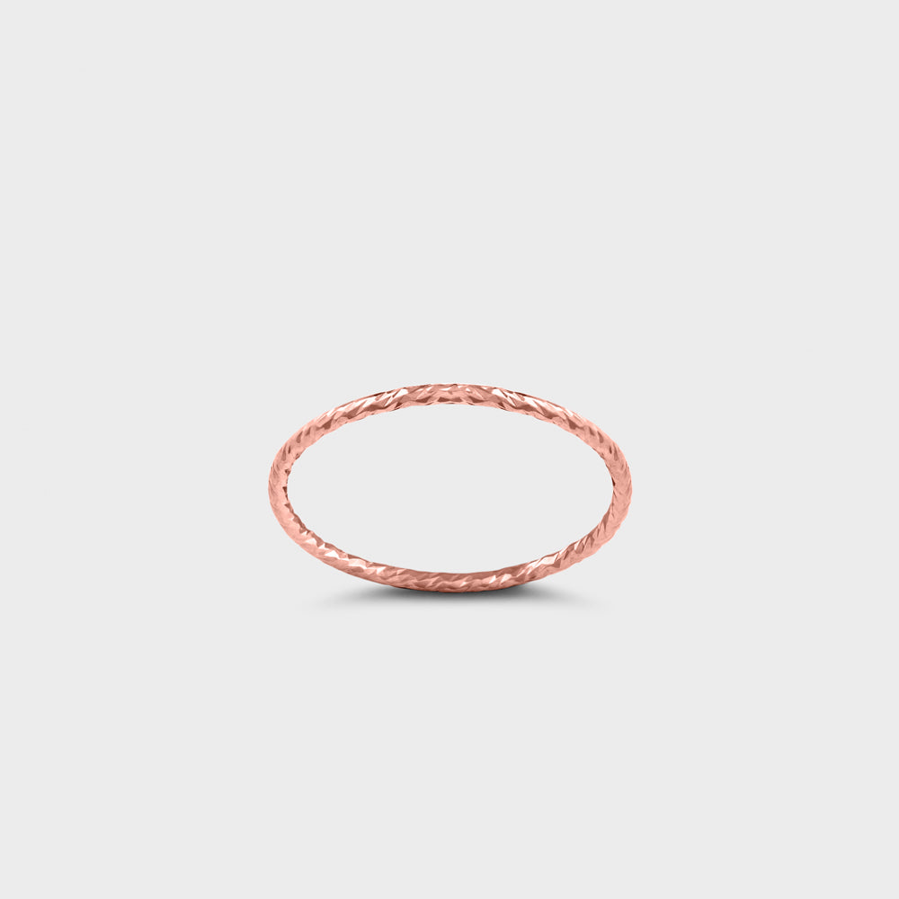 14K Rose Gold Filled Diamond Cut Band Ring
