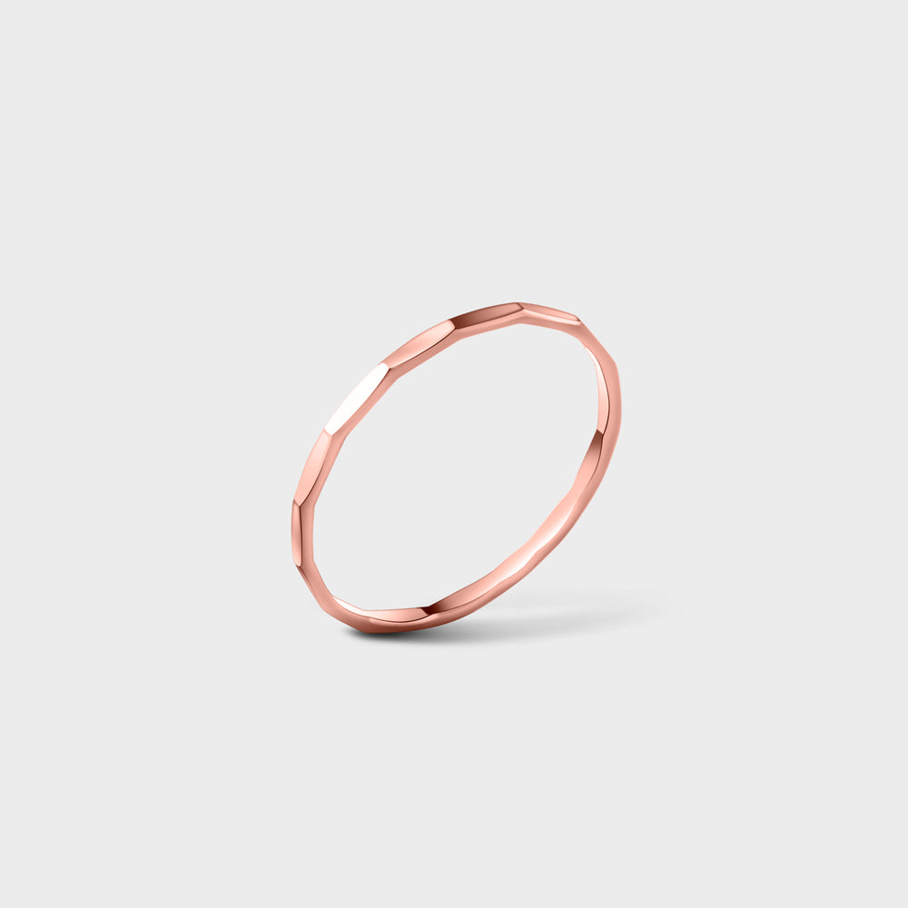 14k Rose Gold Filled Hammered Band Ring