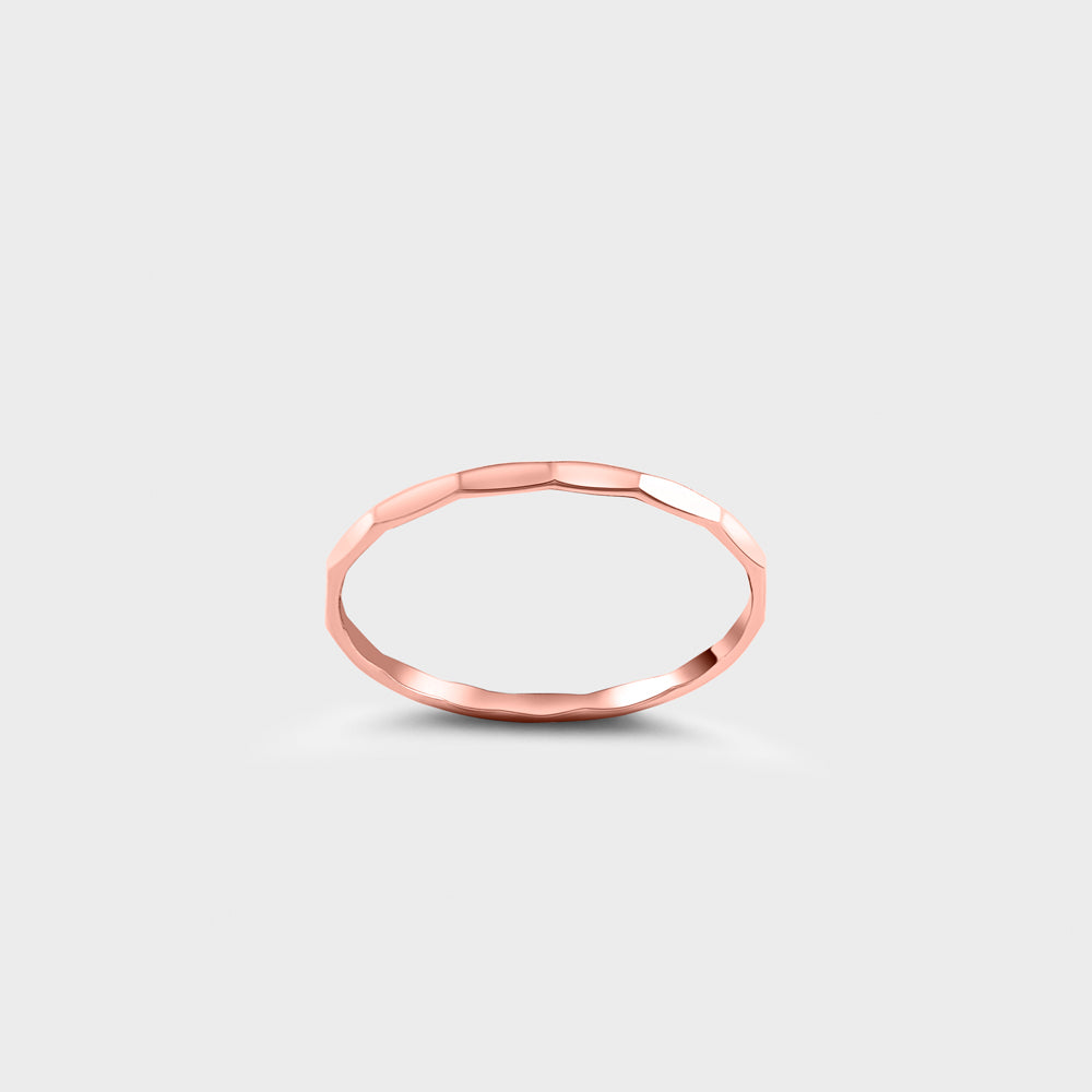 14k Rose Gold Filled Hammered Band Ring