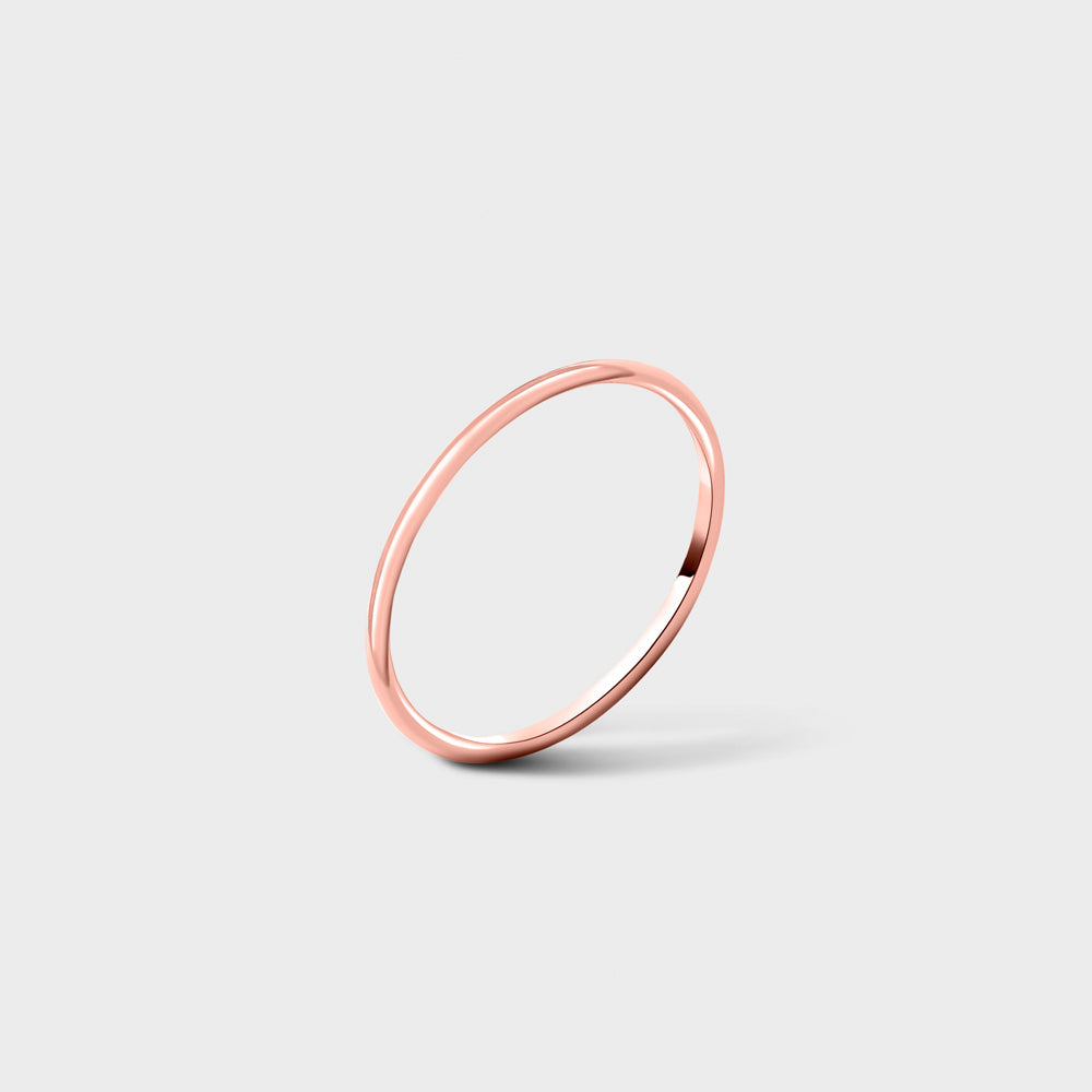 14k Rose Gold Filled Plain Smooth Band Ring