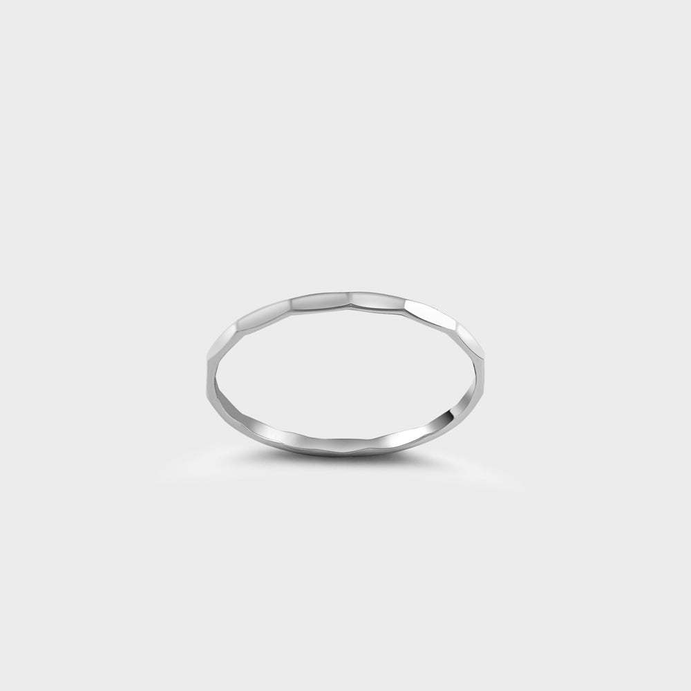 Sterling Silver Hammered Band Ring