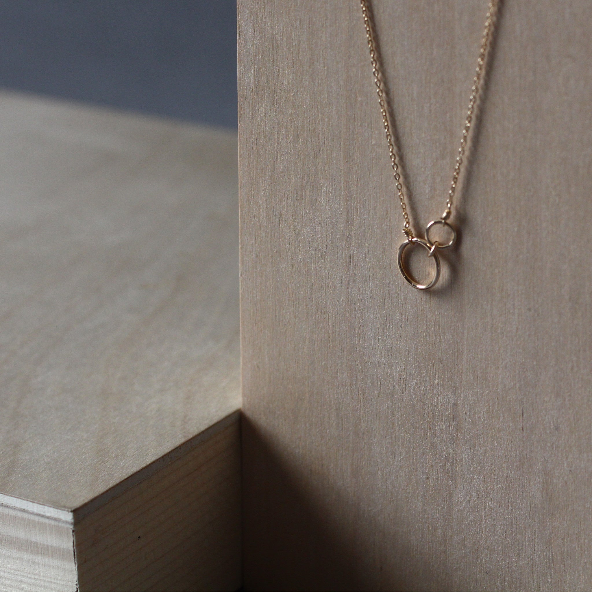 Offset Interlock Circles Necklace