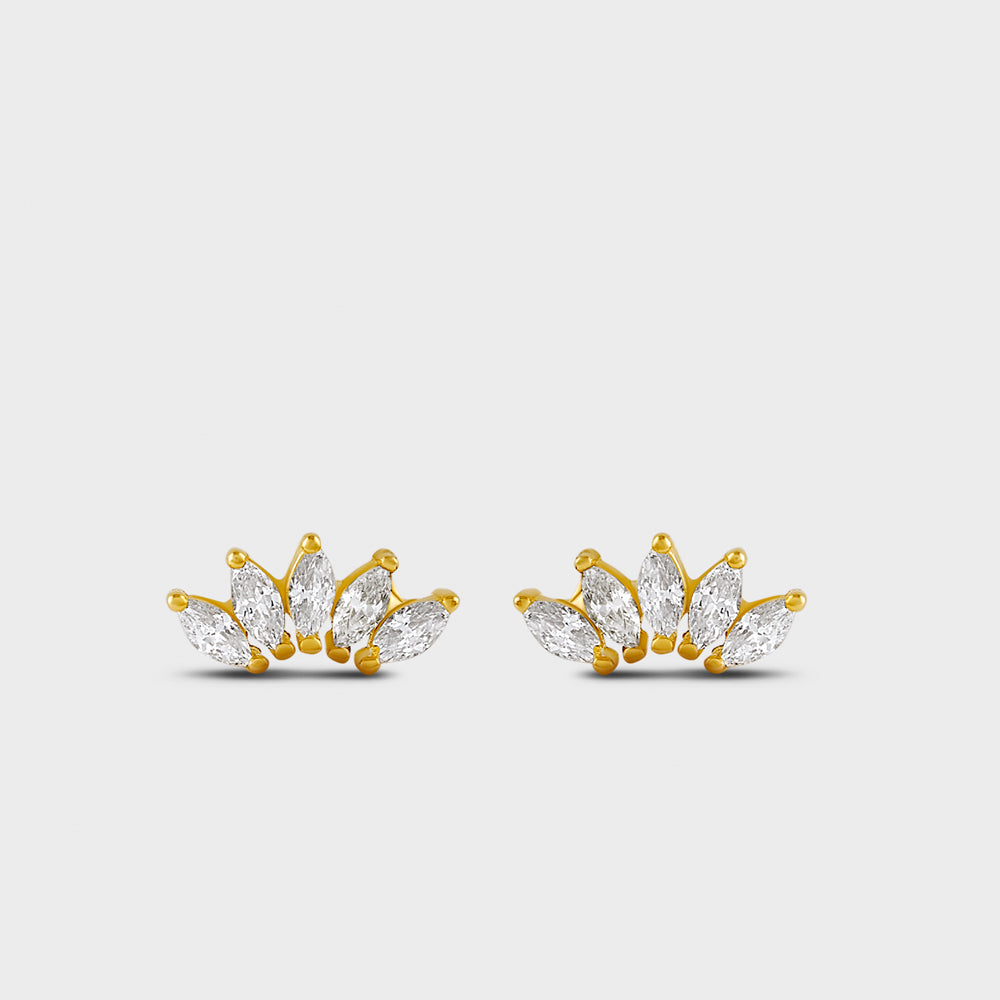 Multi Marquise CZ Arc Post Studs Earrings