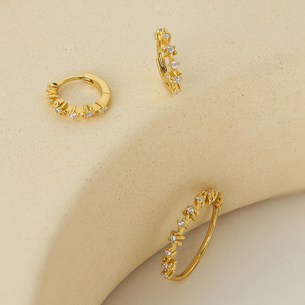 Half Way Tiny Pave 5 Points Star Ring