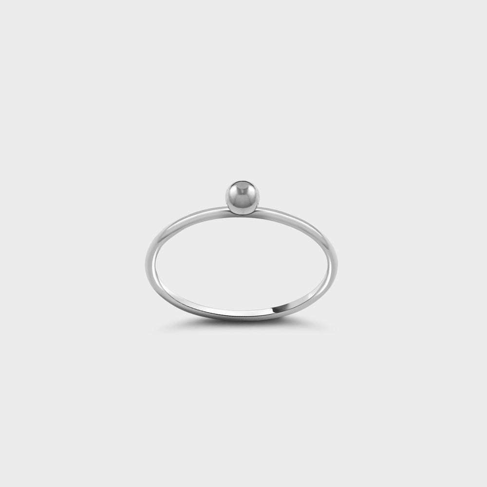 3mm Sphere Sterling Silver Band Ring