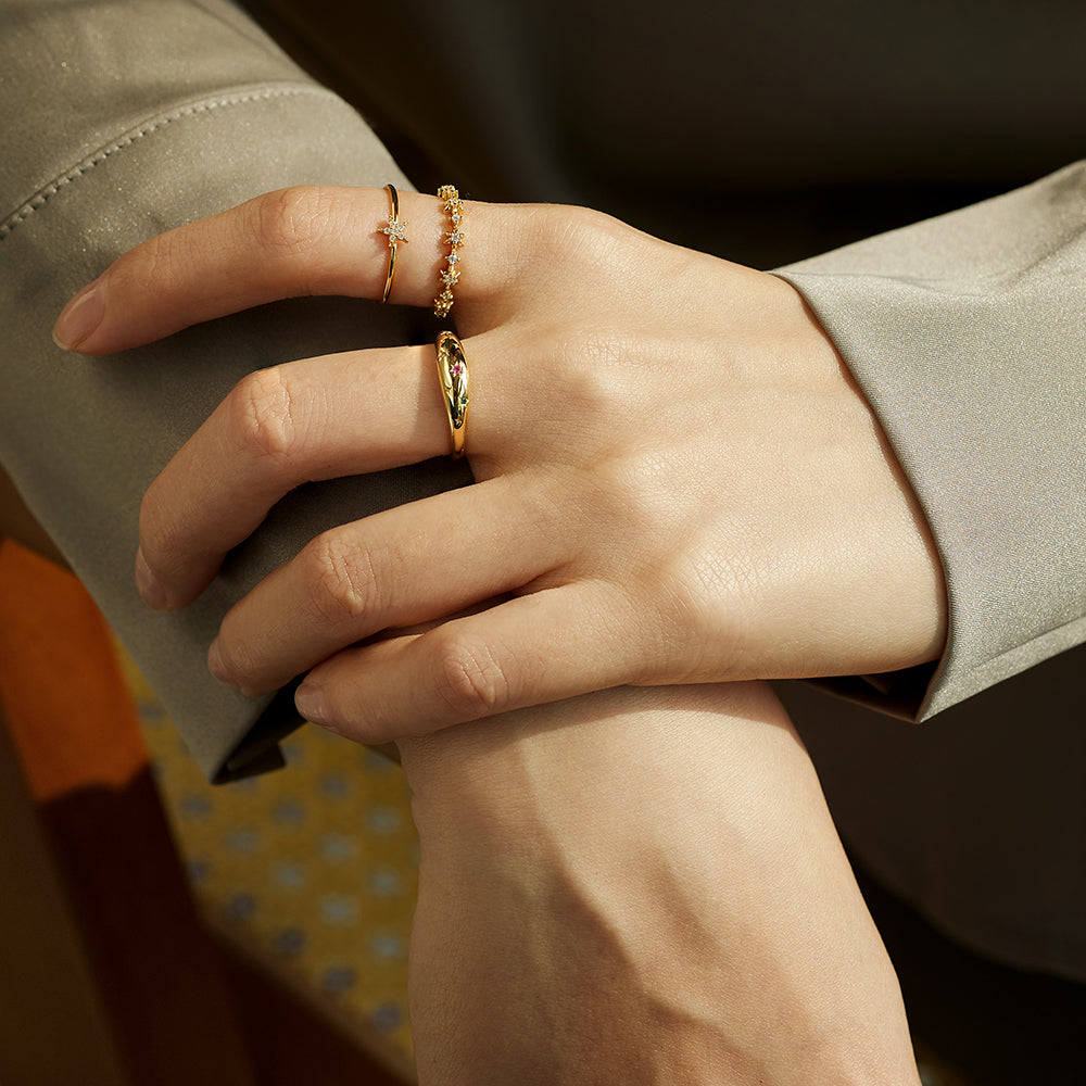Tiny Pave 5 Points Star Ring