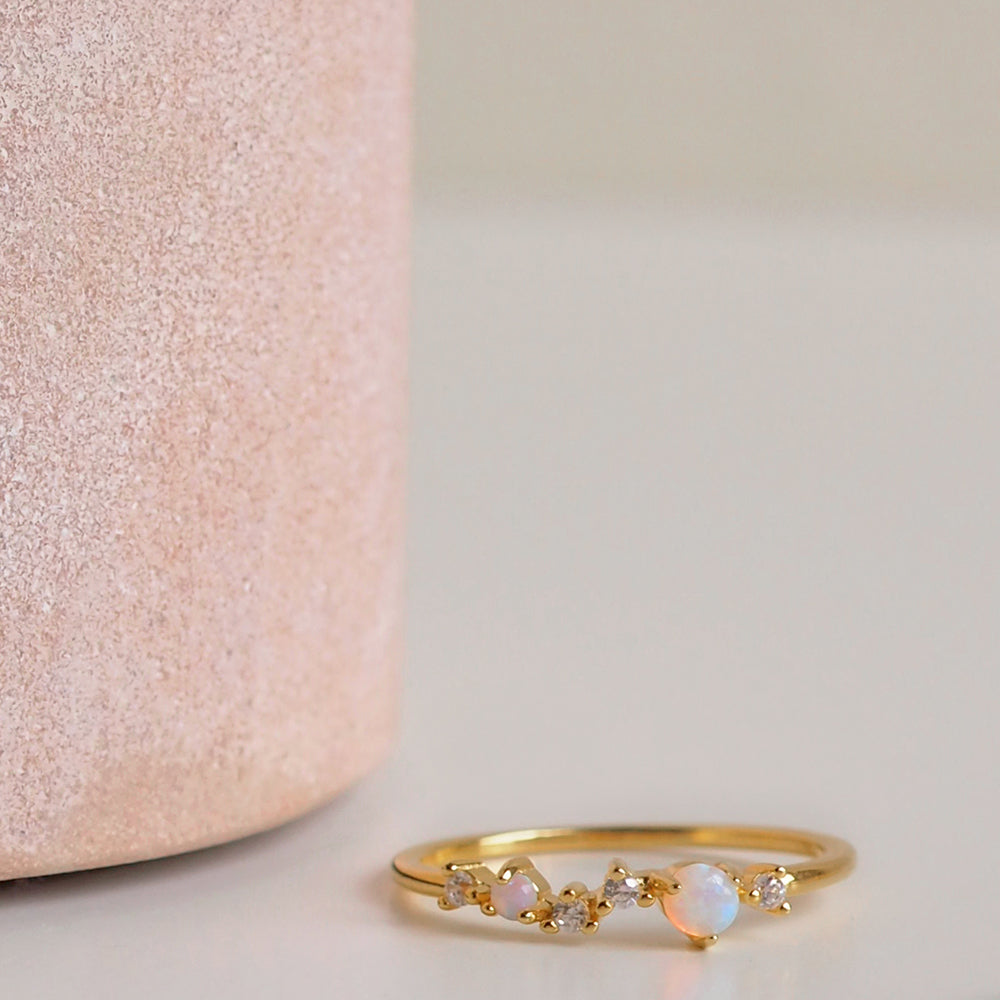 Pave Opals + CZ Ring