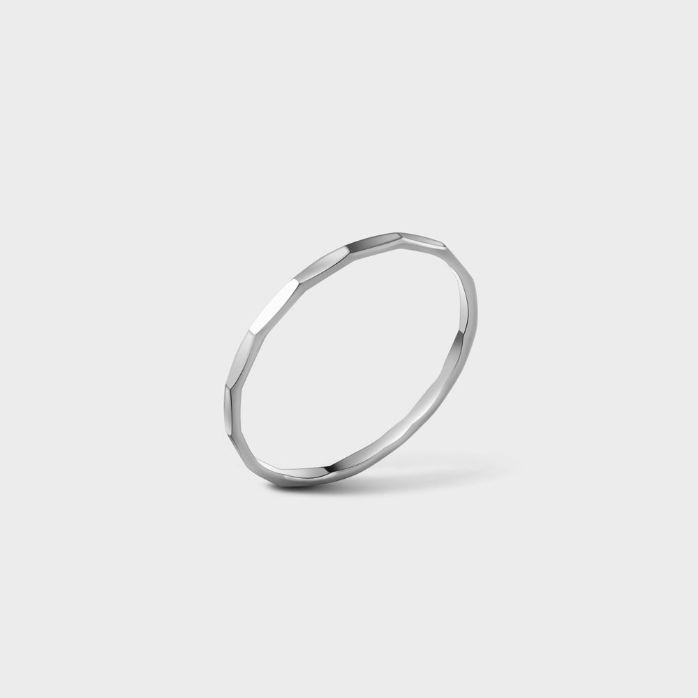 Sterling Silver Hammered Band Ring