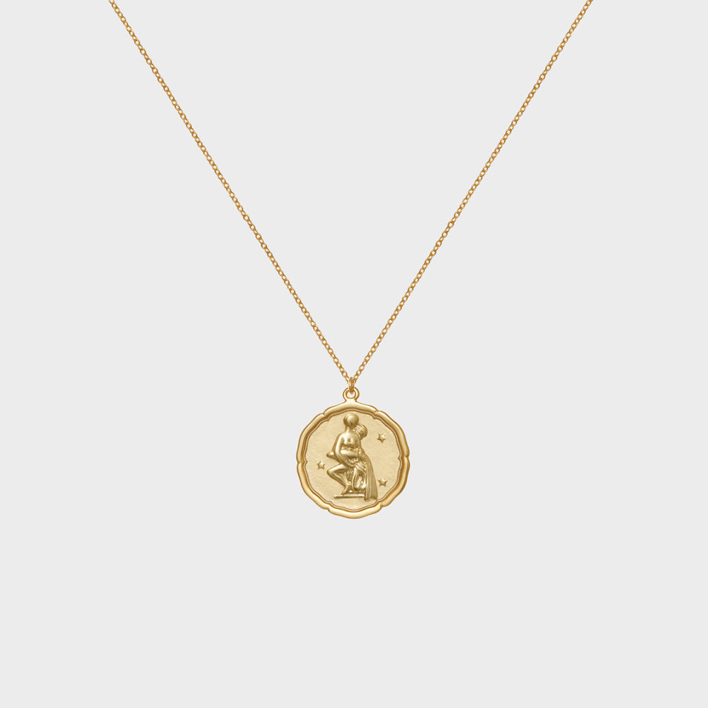Aquarius Astrology Coin Necklace
