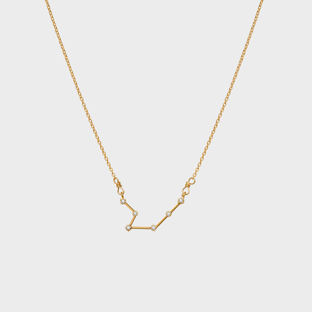 Aquarius Constellation CZ Outline Necklace