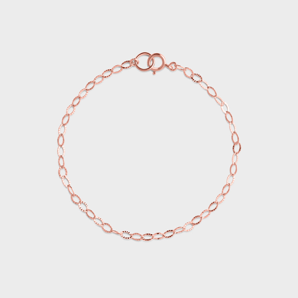 Sparkly Flat Oval Chain Anklet