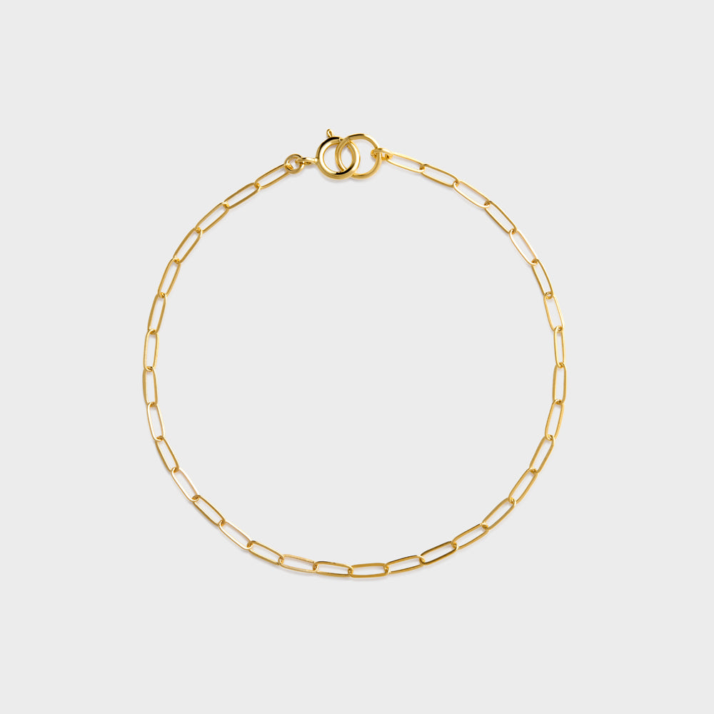 14k Gold Filled Rectangular Chain Bracelet