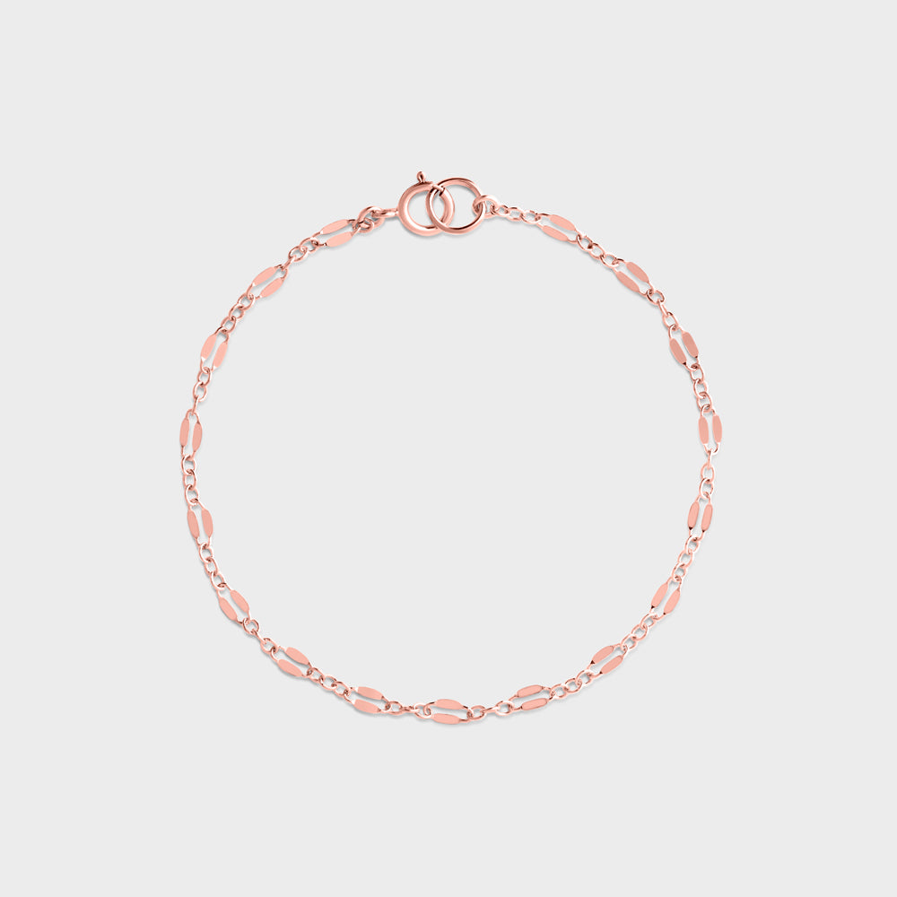 14k Rose Gold Filled Dapped Chain Bracelet
