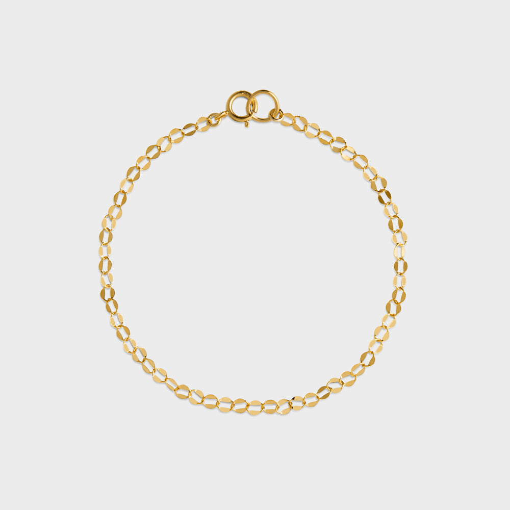 Flat Hammered Shiny Cable Bracelet