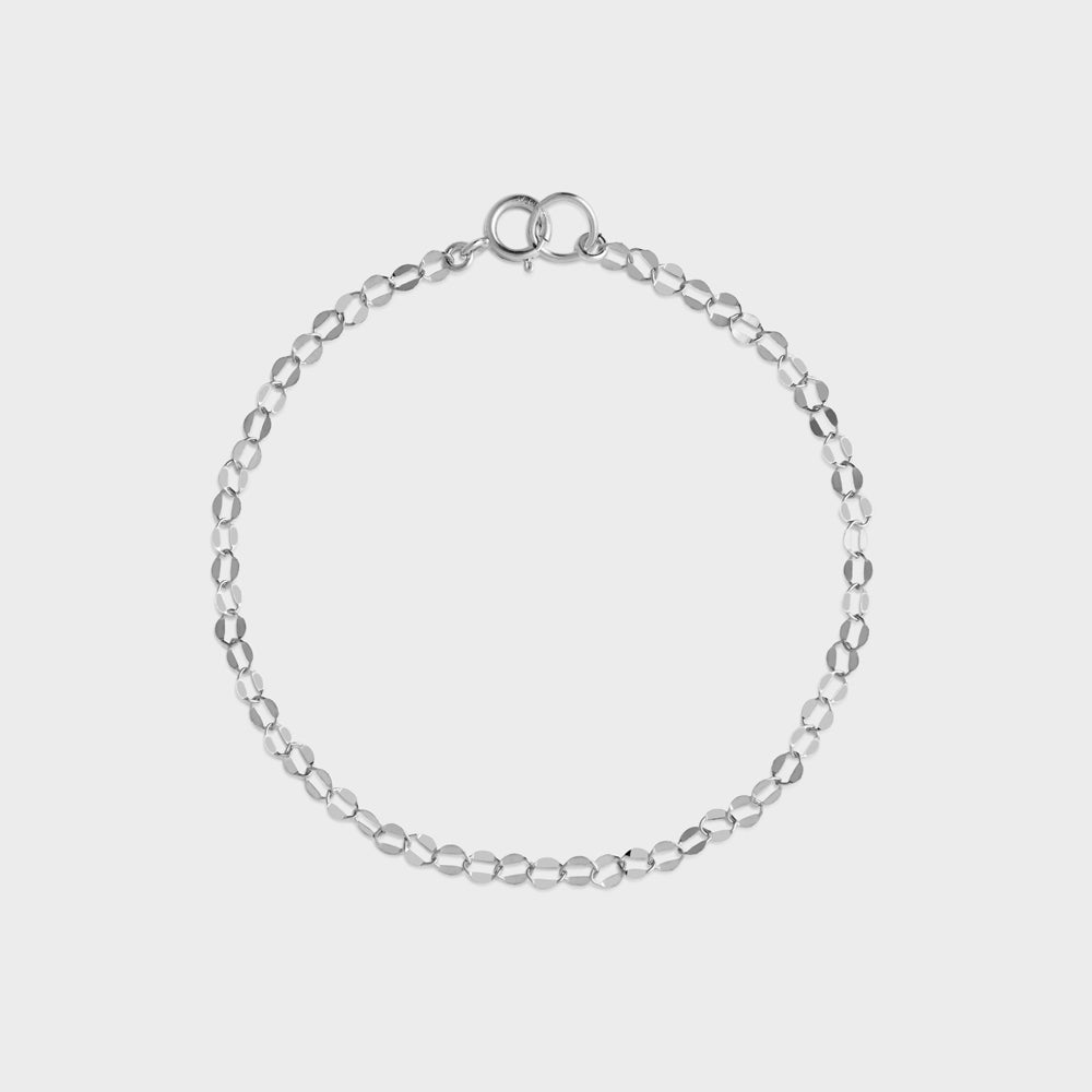 Flat Hammered Shiny Cable Bracelet