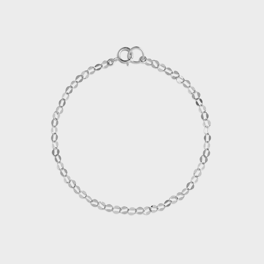 Flat Hammered Shiny Cable Anklet