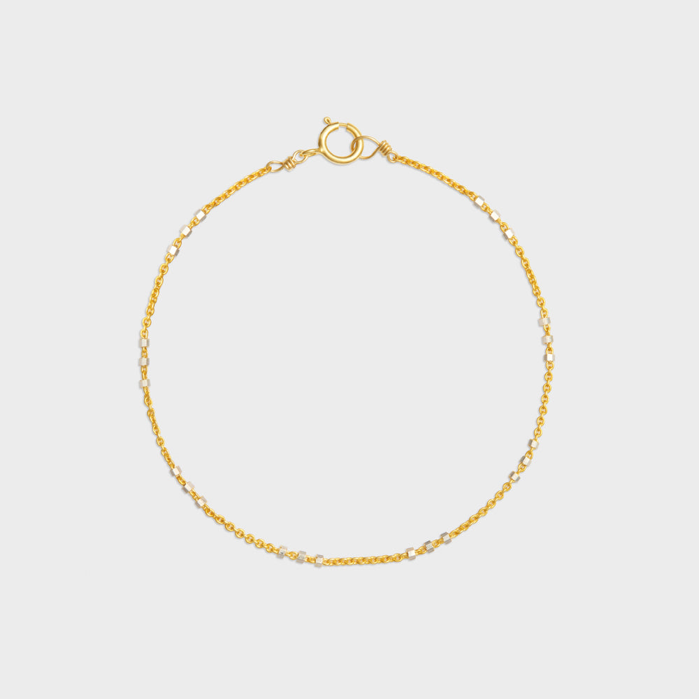 Two Tone Micro Triple Bead Spaced Bracelet