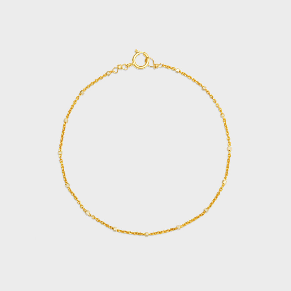 Two Tone Micro Bead Spaced Anklet