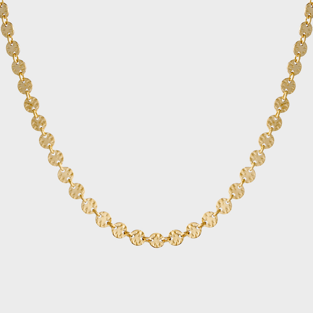 Hammered Multi Disc Collar Choker Necklace