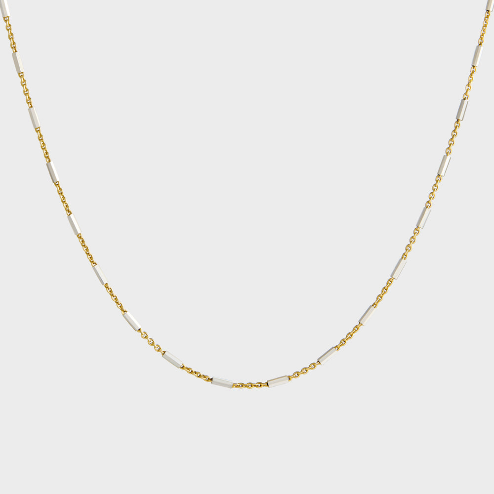 Two Tone Bar Spacing Choker Collar Necklace