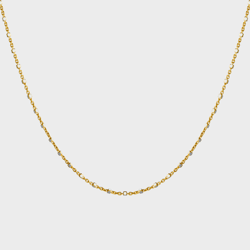 Two Tone Micro Bead Close Spaced Choker Collar Necklace