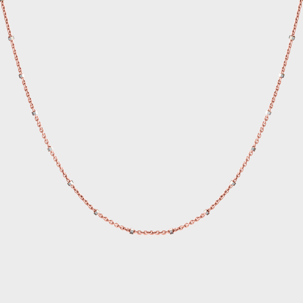 Two Tone Micro Bead Spaced Choker Collar Necklace