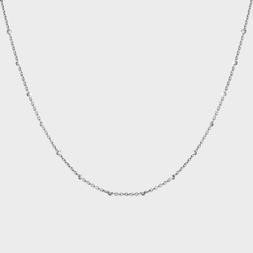 Two Tone Micro Bead Spaced Choker Collar Necklace