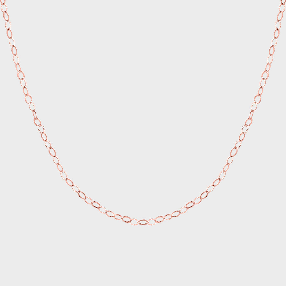 Sparkly Flat Oval Chain Choker Collar Necklace