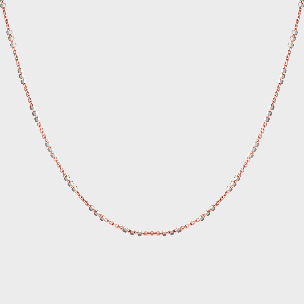 Two Tone Micro Triple Bead Spaced Choker Collar Necklace