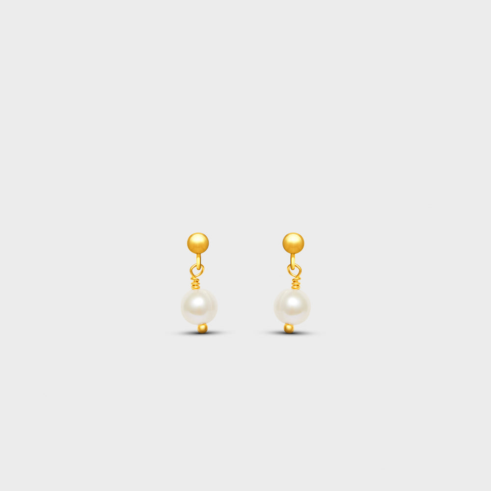 Tiny Fresh Water Pearls Drop Post Studs Earrings