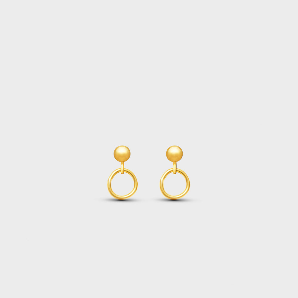 6mm Circle Drop Post Studs Earrings