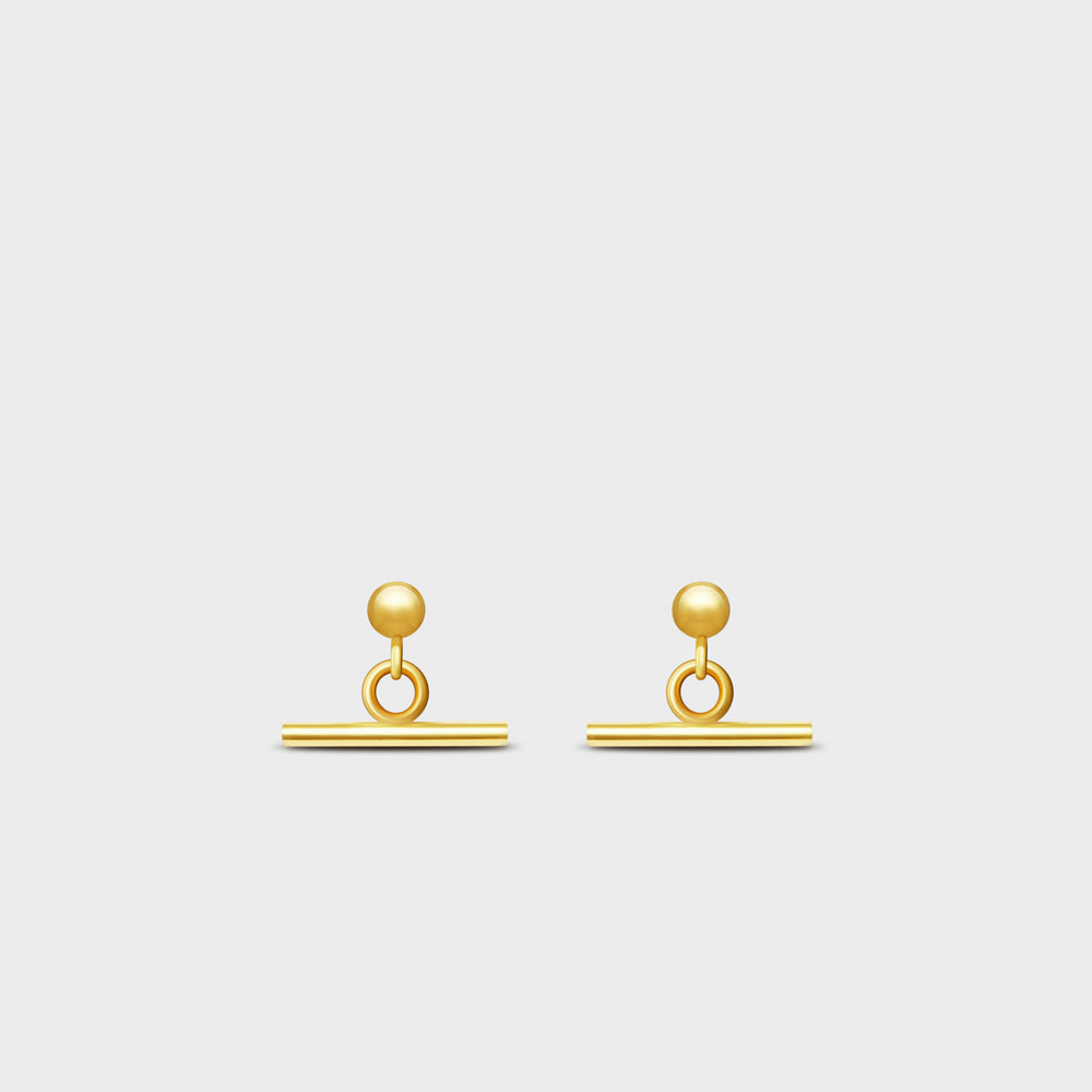 Toggle Bar Drop Post Studs Earrings