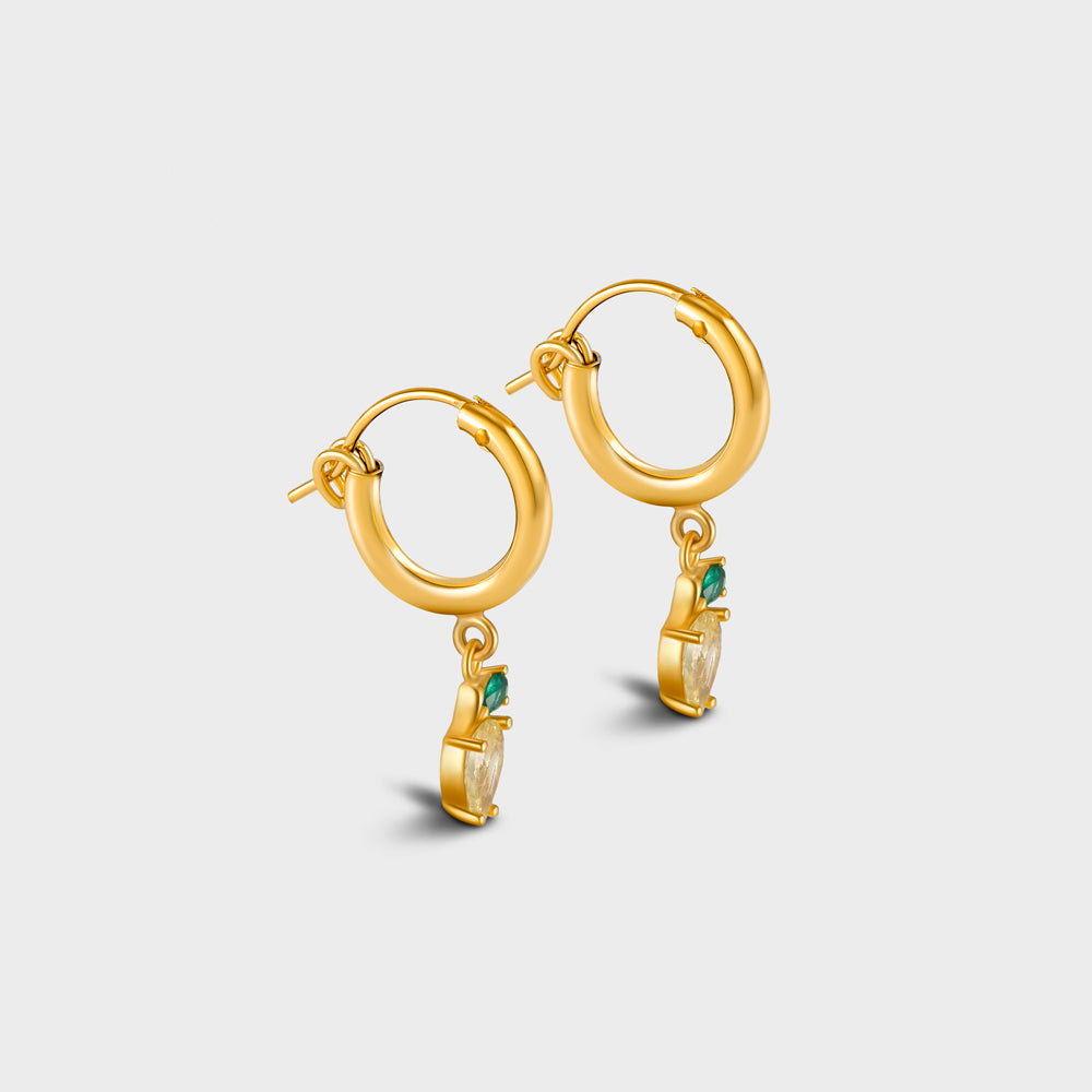 Lemon Fruit CZ Hinged Hoops