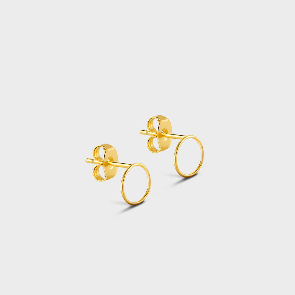 7mm Round Circle Outline Post Studs Earrings