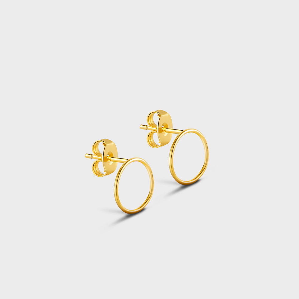 10mm Round Circle Outline Post Earrings